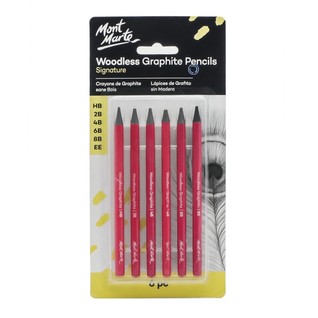 Woodless Graphite Pencils Signature 6pc/实心石墨铅笔6支套