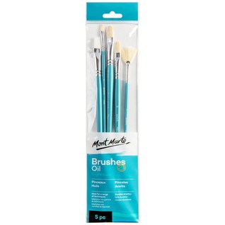 Oil Brushes Signature 5pc/专业油画笔5支套（2支扁圆峰+2支扁峰+1支扇峰）