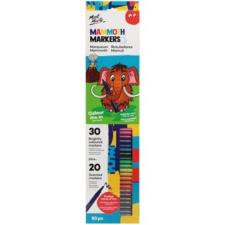Mammoth Markers Set 50pc/水彩笔猛玛象套装（20色香味水彩笔+30色亮色水彩笔）