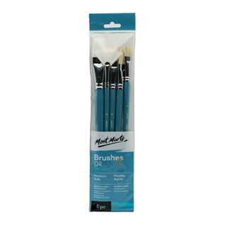 Oil Brushes Signature 5pc/专业油画笔5支套（4支扁峰+1支扇峰）