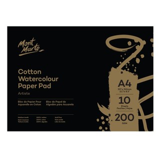 Cotton Watercolour Paper Artiste 200gsm A4 (11.7 x 8.3in) 10 Sheets/A4水彩棉浆本10页 200g-Artiste(本)