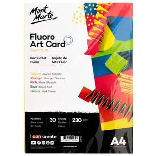 Fluoro Art Card Signature A4 230 gsm/A4荧光彩卡纸230克30页