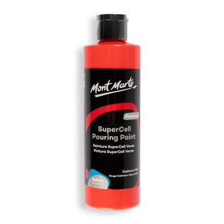 SuperCell Pouring Paint Premium 240ml (8.1 US fl.oz) - Cadmium Red/240ml新型流动丙烯镉红(瓶)