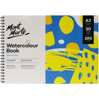 Watercolour Book Discovery A3 (11.7 x 16.5in) 30 Sheets 190gsm/A3水彩本PP封面螺装190克30页(本)