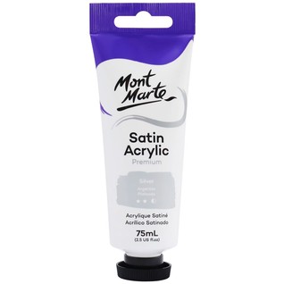 Satin Acrylic Paint Premium 75ml (2.5 US fl.oz) Tube - Silver/75ML丙烯-银色(Satin丝光系列)(支)