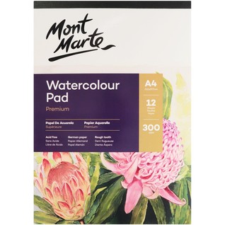 Watercolour Pad German Paper Premium A4 300gsm 12 Sheet/A4水彩本胶装300克12页(进口纸品)(本)