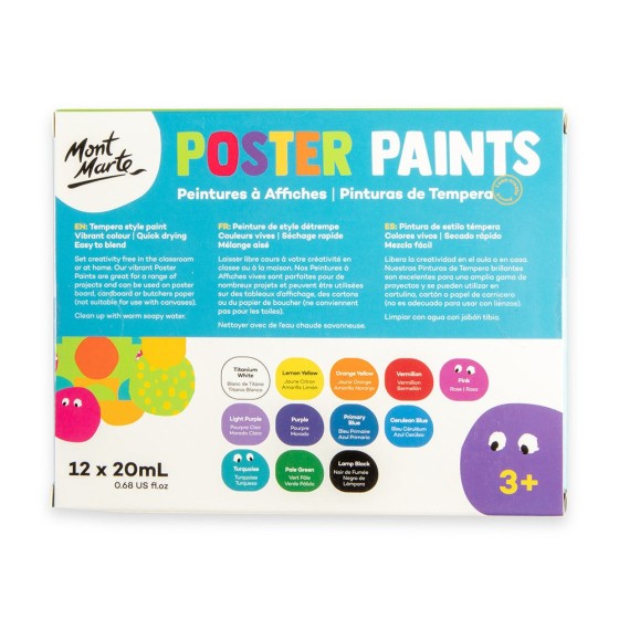 MONT MARTE Poster Paint 250ml 4pc - Bright