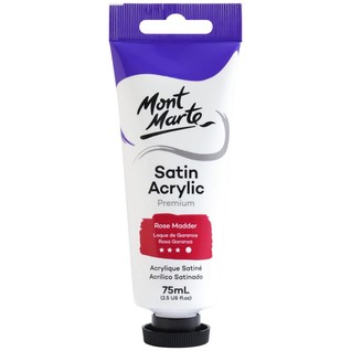 Satin Acrylic Paint Premium 75ml (2.5 US fl.oz) Tube - Rose Madder/75ML丙烯-玫瑰洋茜深红(Satin丝光系列)(支)
