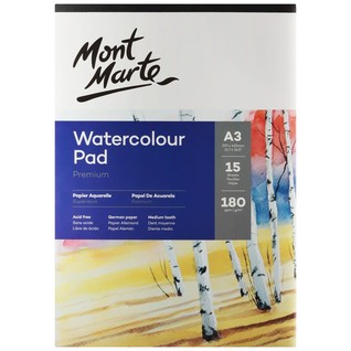 Watercolour Pad German Paper Premium A3 180gsm 15 Sheet/A3水彩本胶装180克15页（进口纸品）(本)