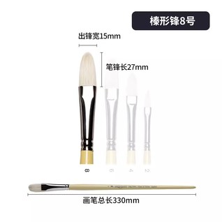 艺术家级油画笔榛形锋8号