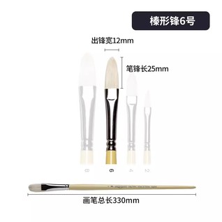 艺术家级油画笔榛形锋6号
