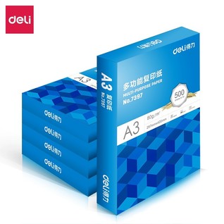 得力7370复印纸-A3-80G-5包(蓝色)（包）