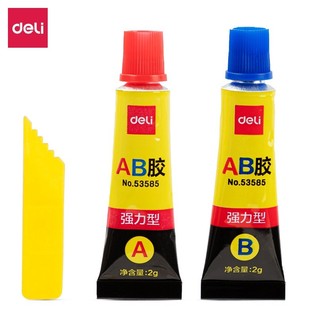 得力53585-AB胶(透明)(4g/盒)