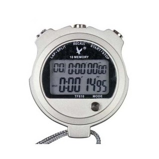 金属秒表双排10道810Metal Stopwatch 2-Line 10 Lap Memories  